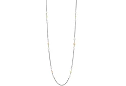 Pearl and Scroll Stations On Cable Chain Necklace