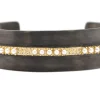 PEARLS AND DIAMONDS WIDE KICK CUFF BRACELET
