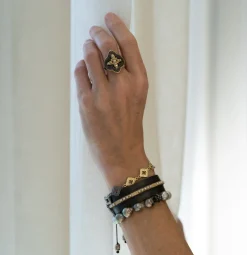 PEARLS AND DIAMONDS WIDE KICK CUFF BRACELET