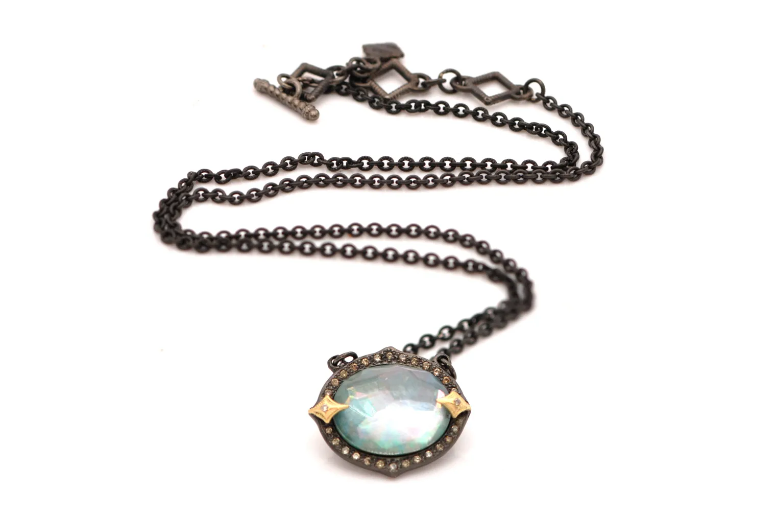 16.5" PERUVIAN OPAL PENDANT NECKLACE