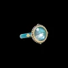 PERUVIAN OPAL TRUE TEAL ENAMEL COCKTAIL RING