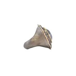 Pointed Round Hematite Cocktail Ring