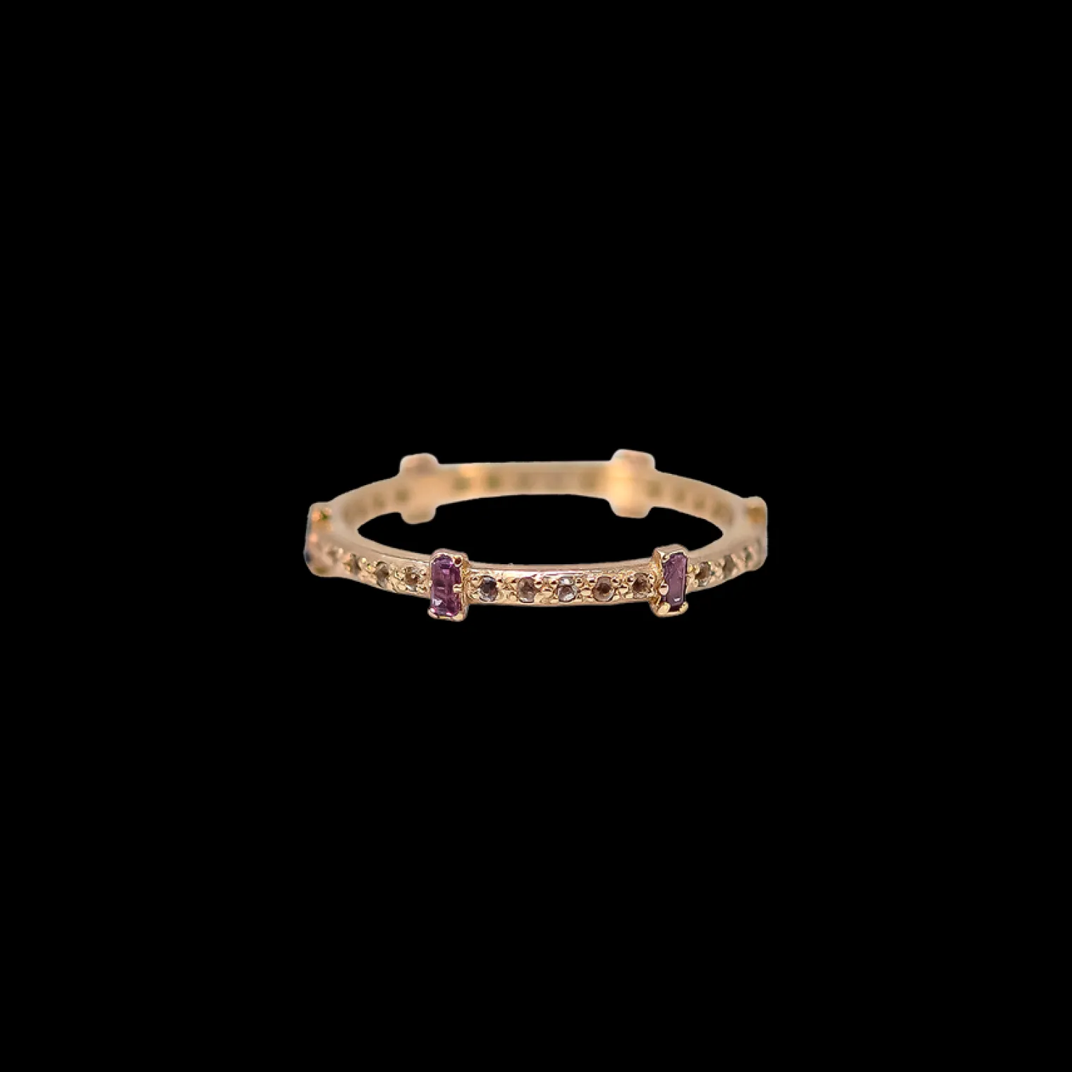 PURPLE GARNET BAGUETTE STACK BAND