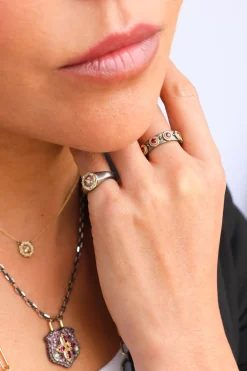 PURPLE GARNET STACK BAND RING
