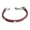 PURPLE LEATHER BRACELET WITH MORGANITE