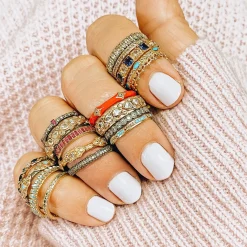 Scroll Stack Band Ring