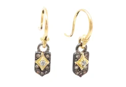 SCROLL WHIT GREY  DROP EARRING