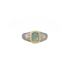 SIGNET RING WITH CUSHION EMERALD AND CRIVELLIS
