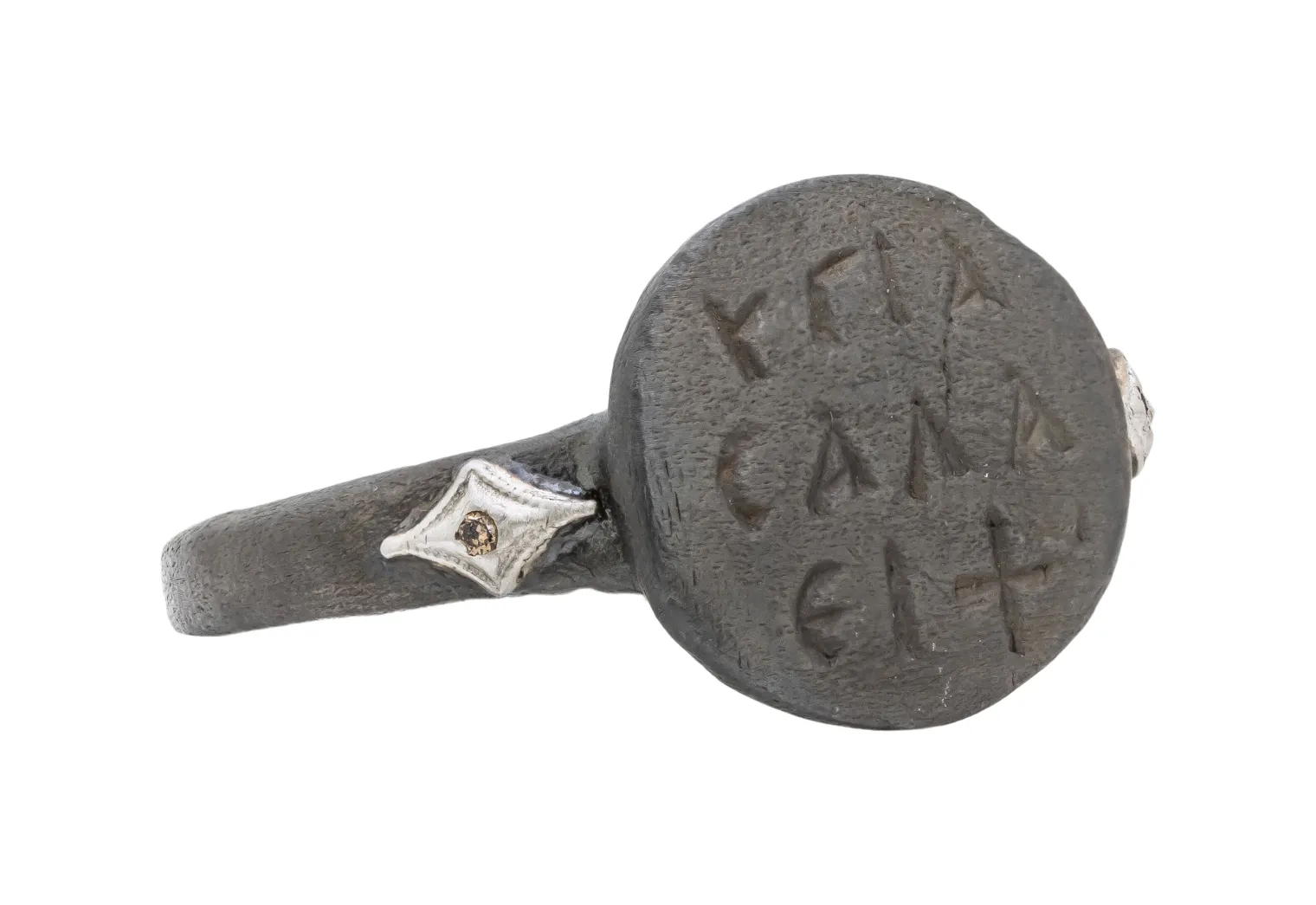 SILVER ARTIFACT WITH CRIVELLI ON SIDE RING
