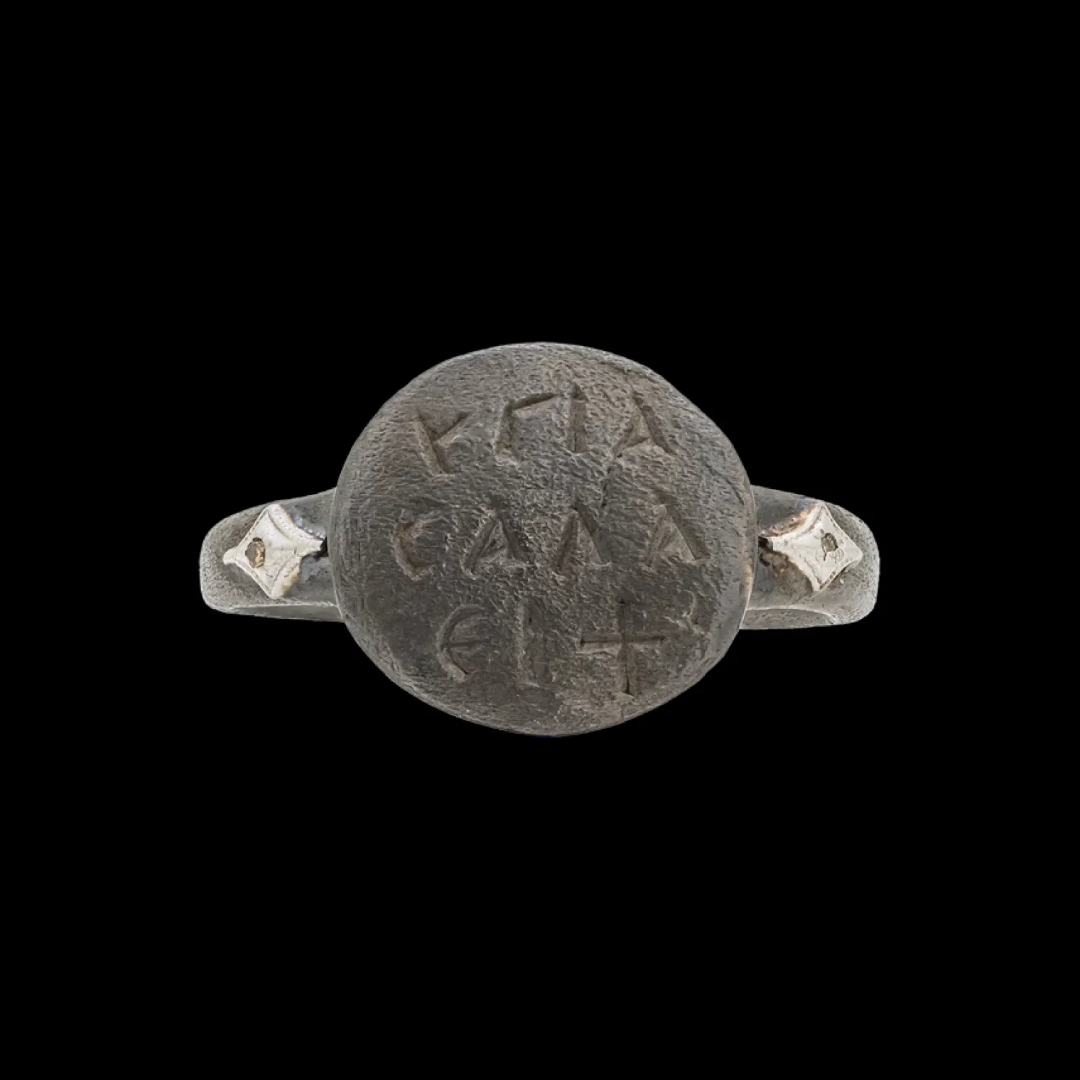 SILVER ARTIFACT WITH CRIVELLI ON SIDE RING