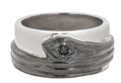 SILVER SNAKE WIDE BAND RING