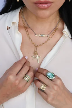 18" SPINEL AND OPAL CRIVELLI BAR NECKLACE