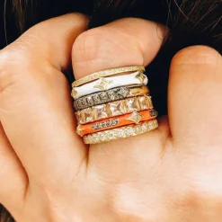 Square Eternity Stack Band Ring