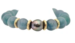TAHITIAN PEARL AND AVENTURINE PULL BRACELET
