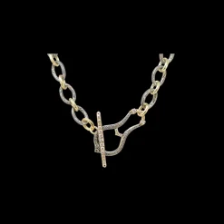 16,5" TEXTURED HORSESHOE CHAIN LINK NECKLACE