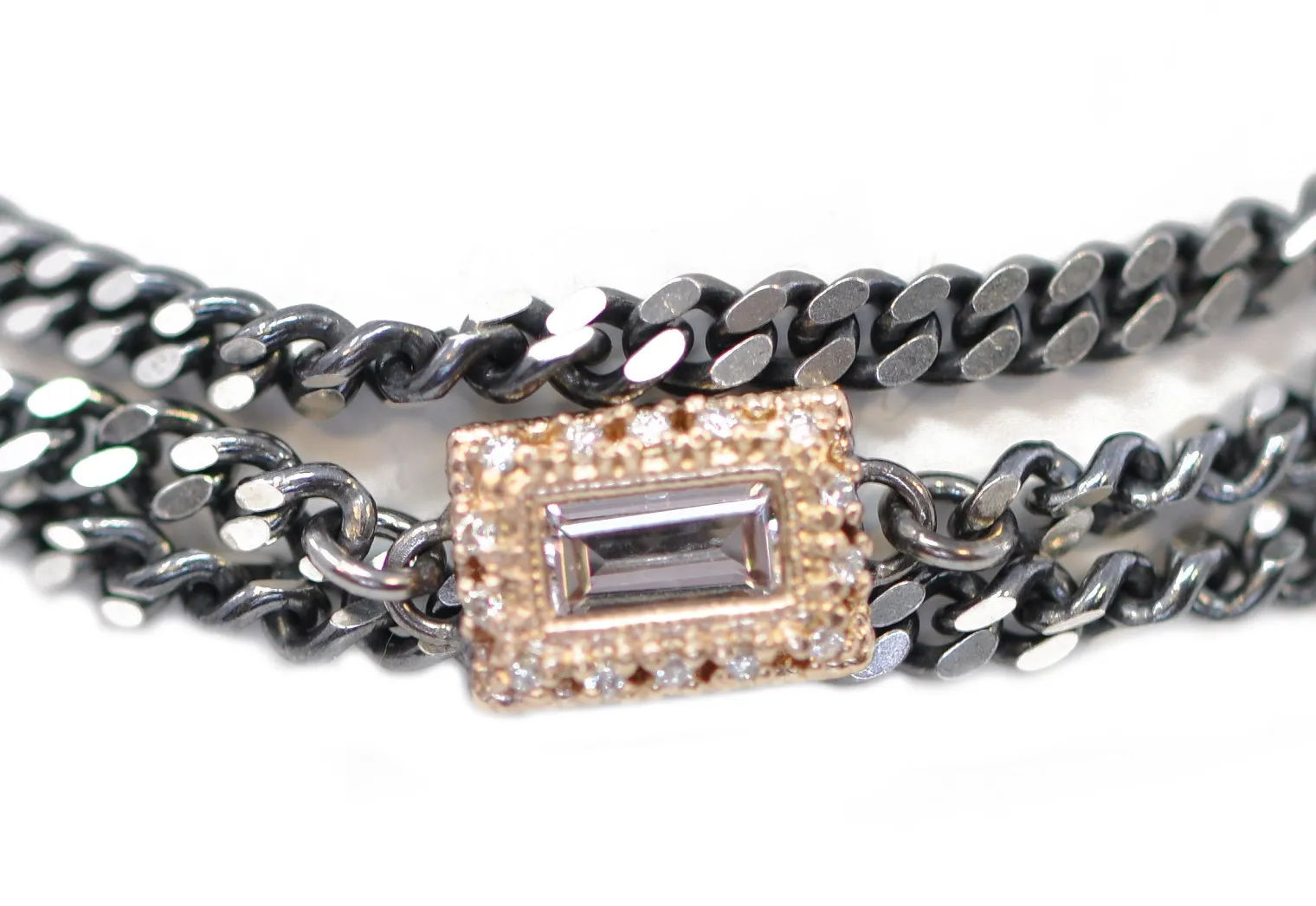 19.5" TRIPLE WRAP MORGANITE CHAIN BRACELET