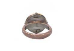 TURKISH CHALCEDONY MOODY MAUVE ENAMEL COCKTAIL RING