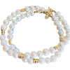 14.5" WHITE PEARLS DOUBLE WRAP BRACELET