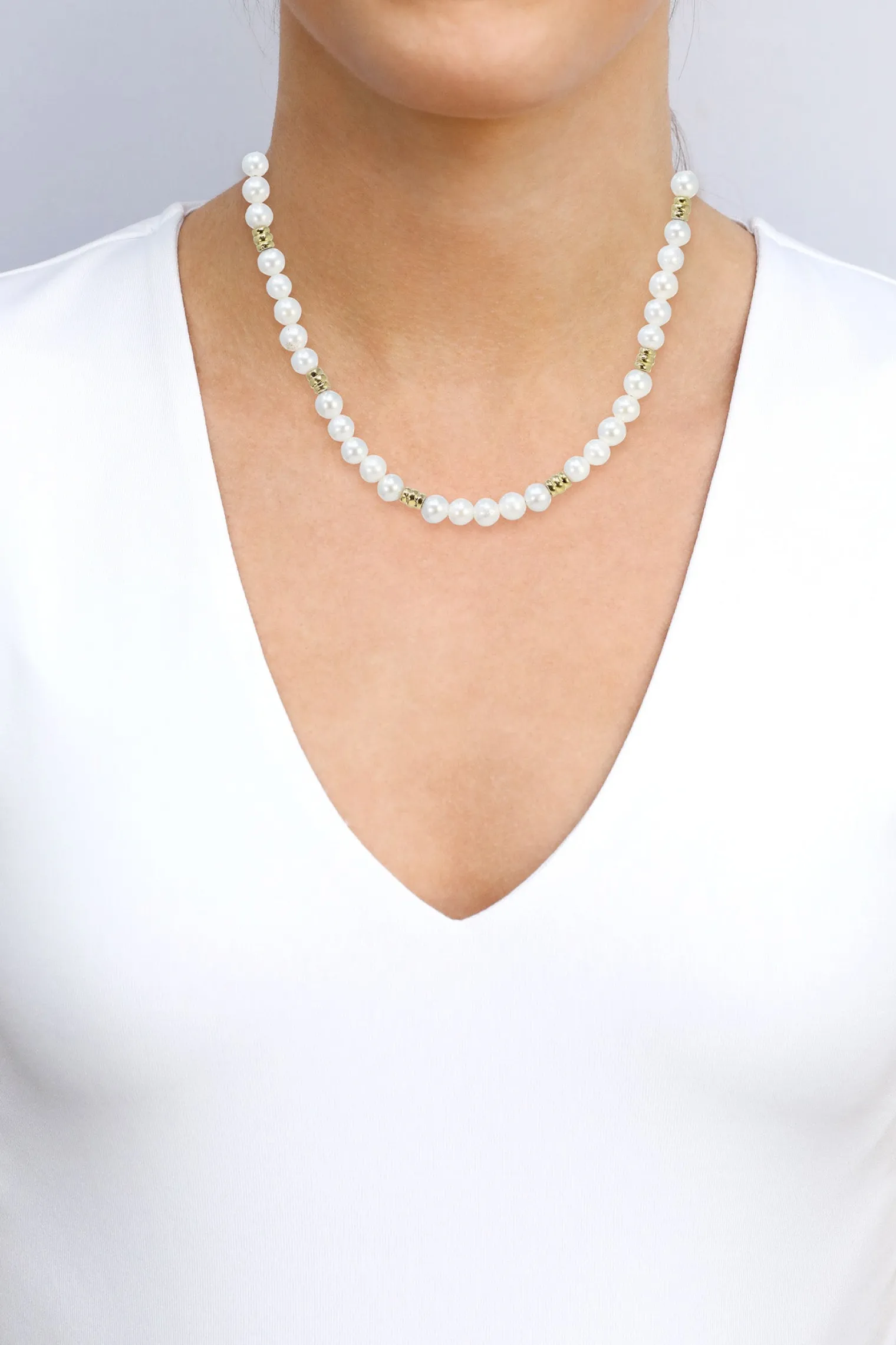 14.5" WHITE PEARLS DOUBLE WRAP BRACELET