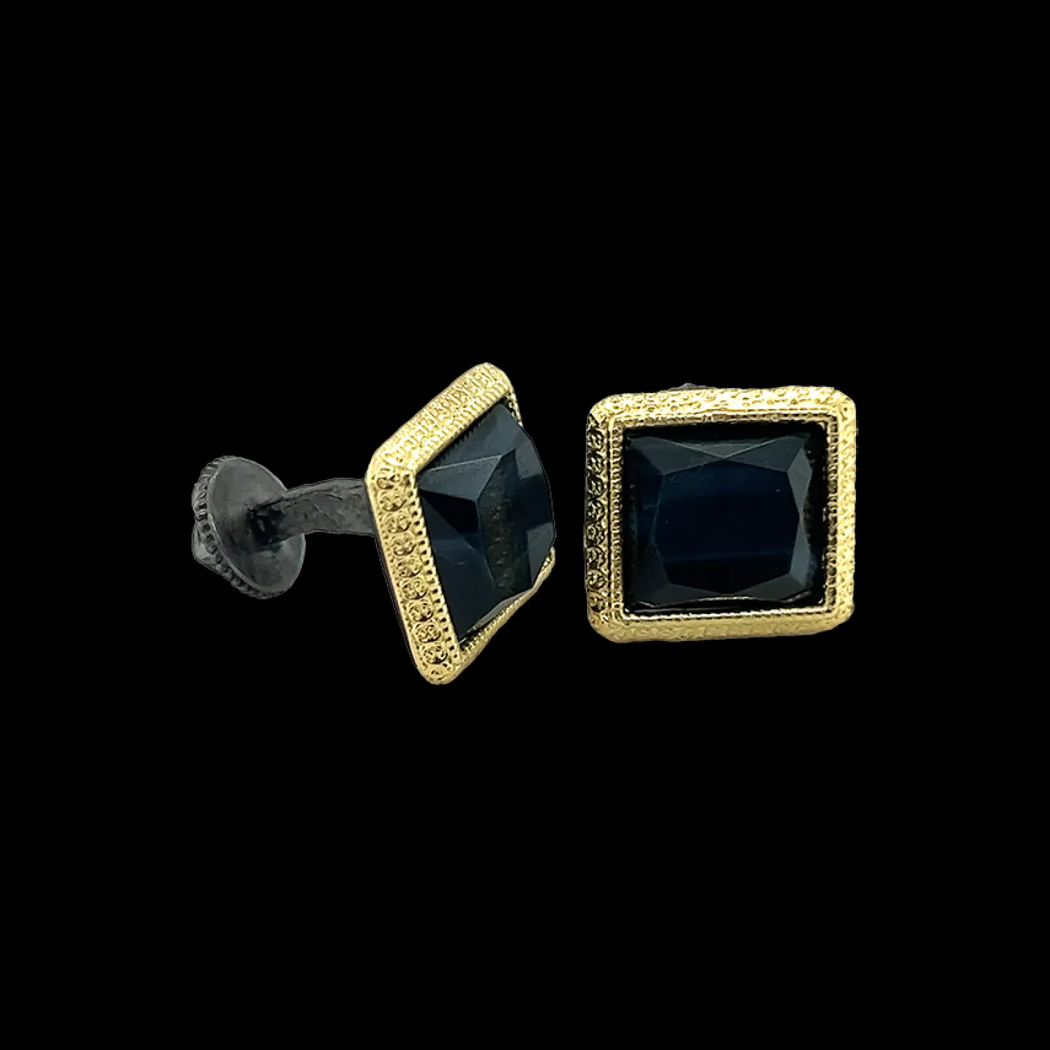 16X15 MM BLUE TIGERS EYE CUFF LINK