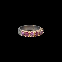 4X3 MM OVAL PURPLE GARNET STACK BAND