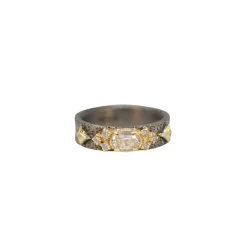 6X4 MM  WHITE SAPPHIRE STACK BAND