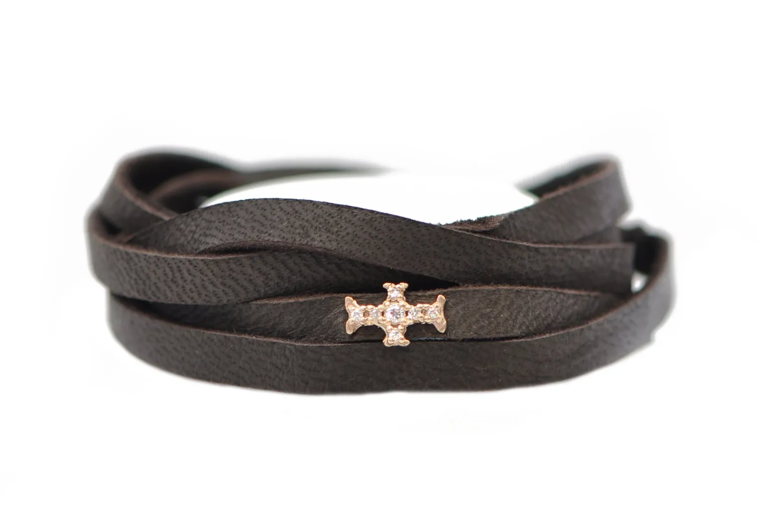 32" 5X WRAP CROSS LEATHER BRACELET
