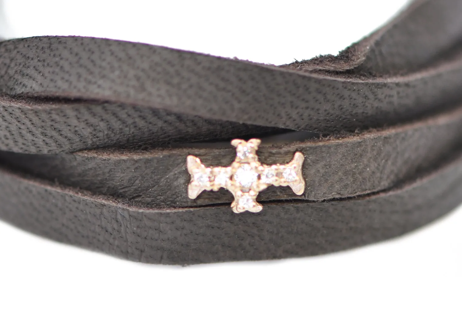 32" 5X WRAP CROSS LEATHER BRACELET