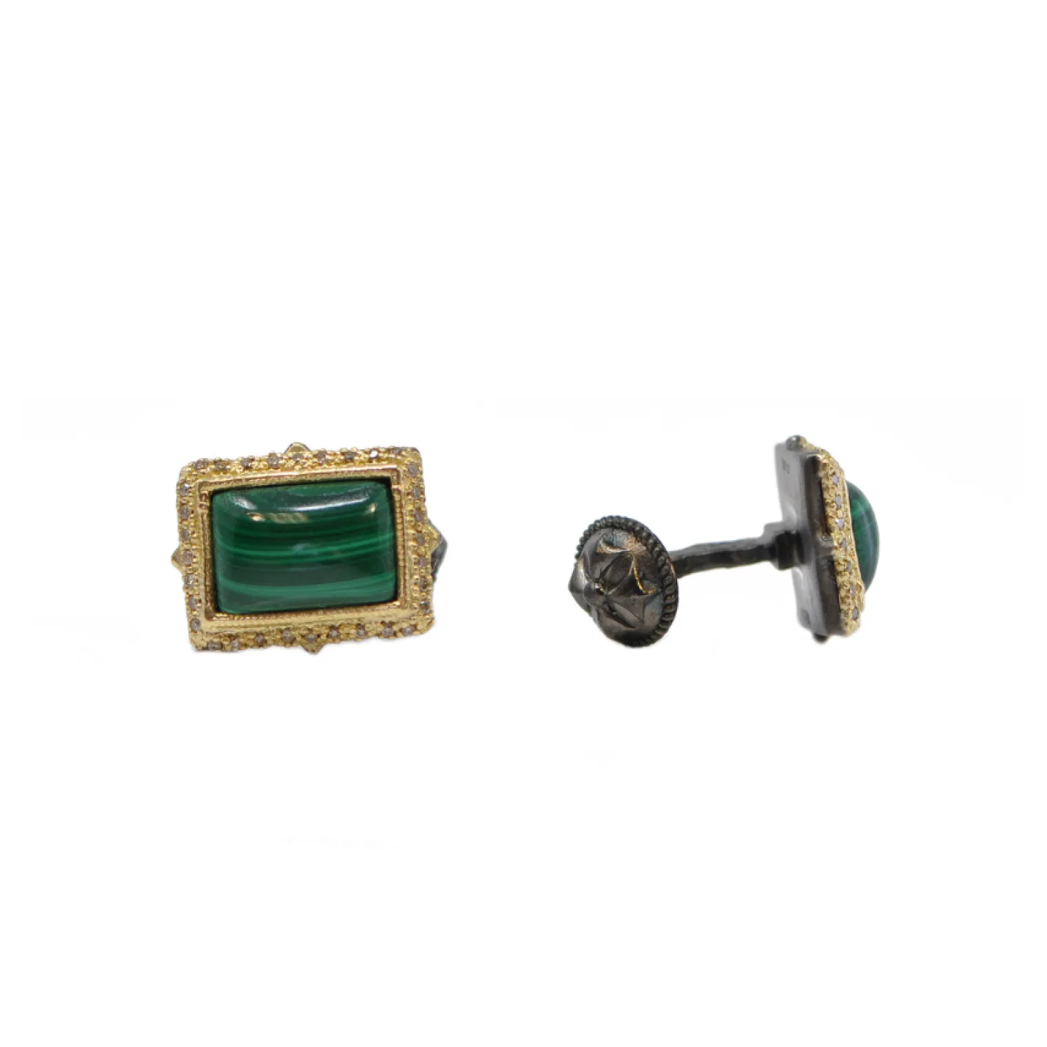 13X9MM MALACHITE CUFF LINKS