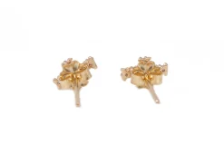 YELLOW GOLD CROSS STUD EARRINGS