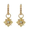 YELLOW GOLD HUGGIE HOOP DROP EARRINGS