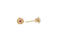 Yellow Gold Mini Scroll Stud Earrings