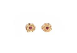 Yellow Gold Mini Scroll Stud Earrings