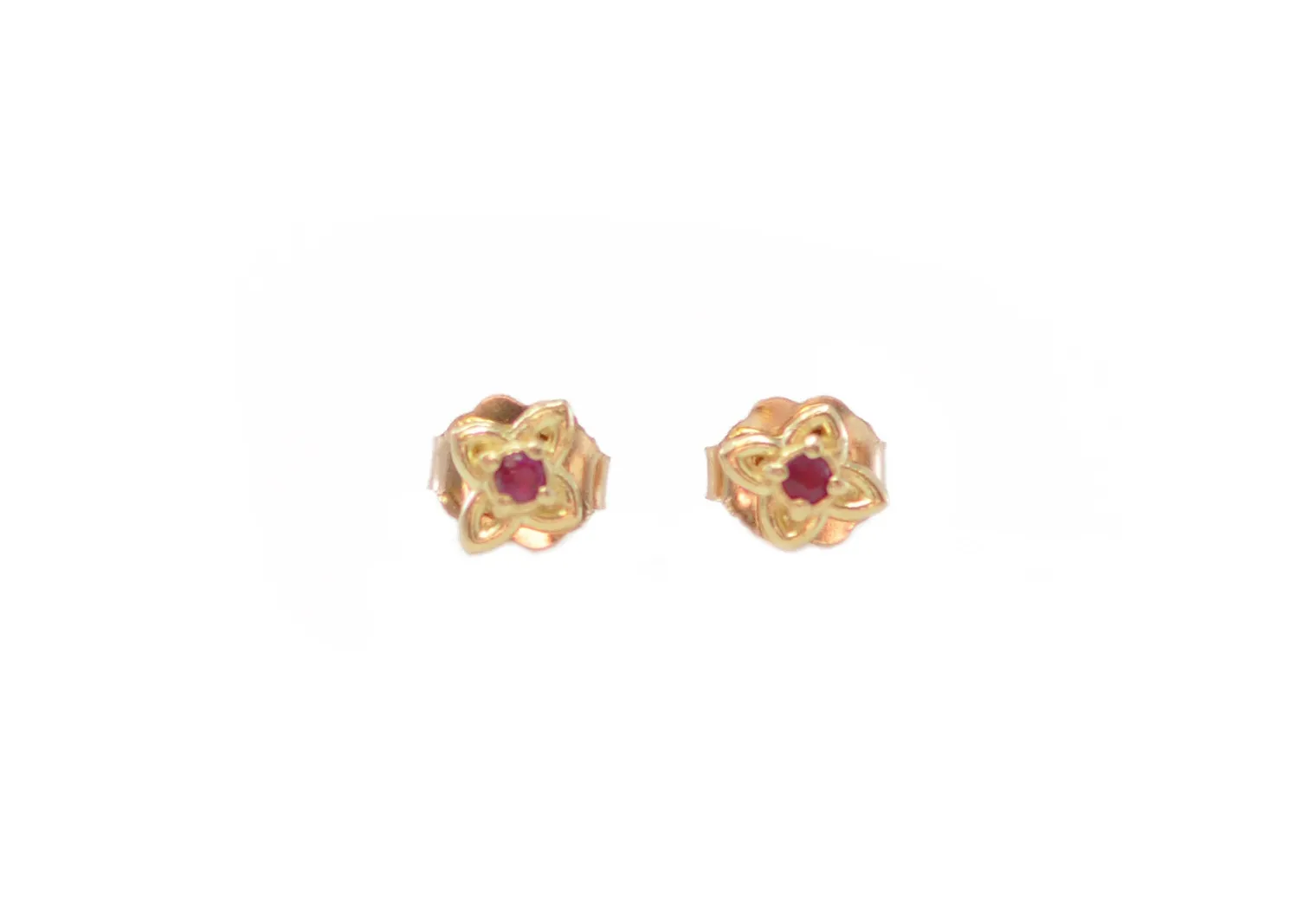 Yellow Gold Mini Scroll Stud Earrings