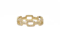 YELLOW GOLD PAPERCLIP STACK RING