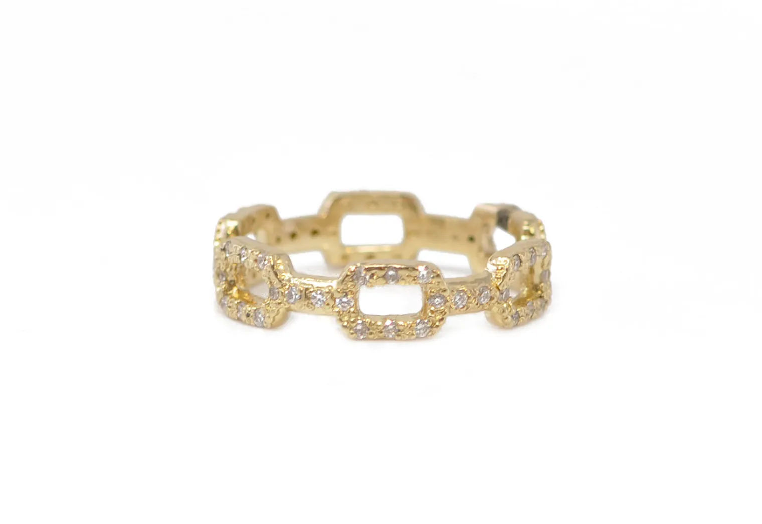 YELLOW GOLD PAPERCLIP STACK RING