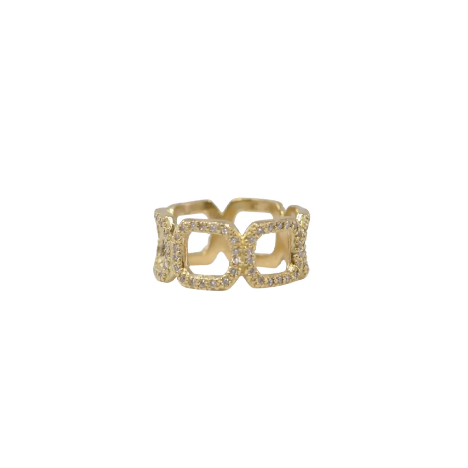 YELLOW GOLD PAPERCLIP STACK RING