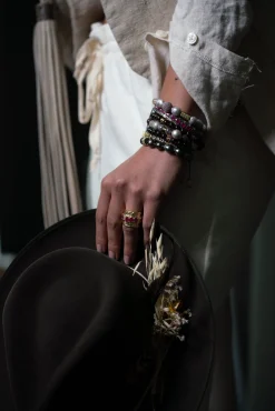 Yellow Gold with Rubies Stack Band Ring