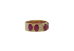 Yellow Gold with Ruby Stations Stack Ring