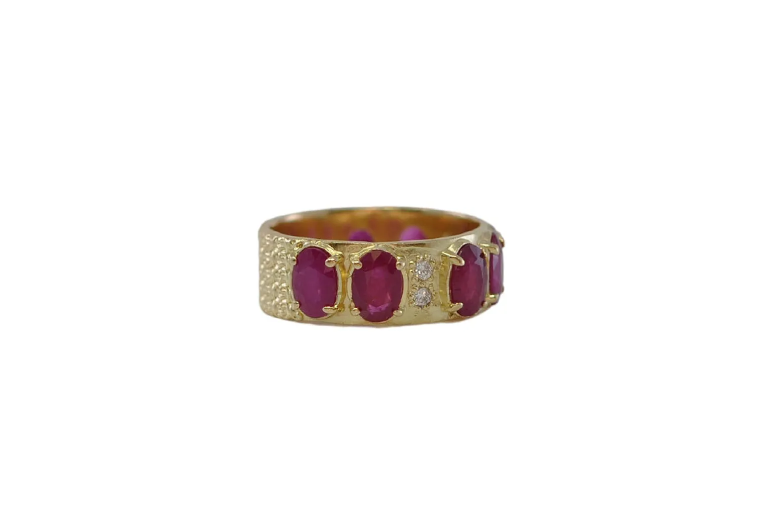 Yellow Gold with Ruby Stations Stack Ring