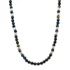 28" YELLOW-BLUE LAPIS TIGER BEADS NECKLACE